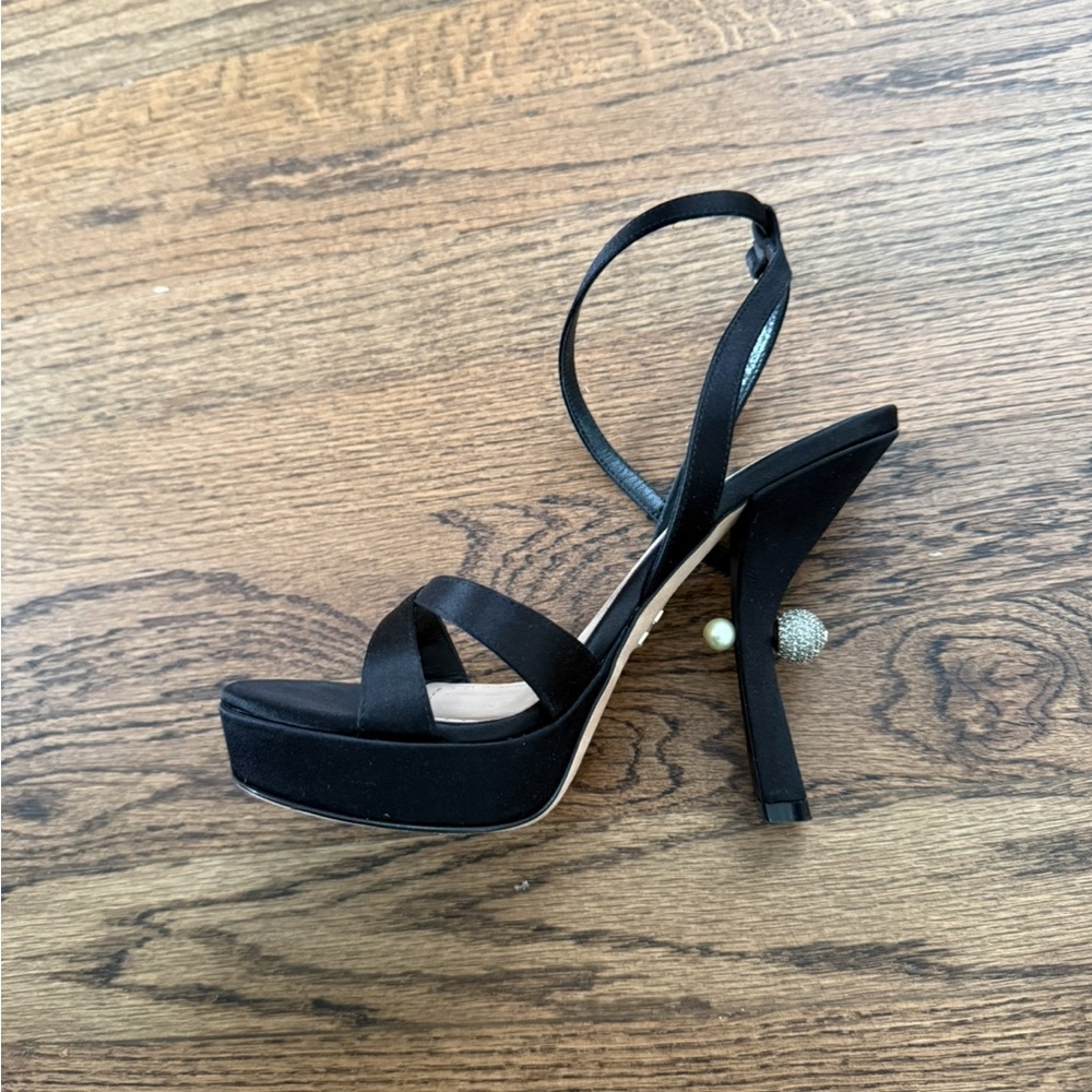 Dior Black Heels Sophisticated Style Tribales Black Satin Sandal😍 - Picture 6 of 6